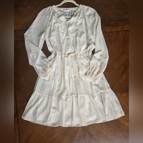 LC Lauren Conrad Ivory Sheer Dress. Size M - Picture 9 of 9